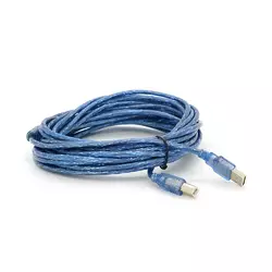 Кабель USB 2.0 RITAR AM/BM, 10m, 1 ферит, прозорий синій Кабель USB 2.0 RITAR AM/BM, 10m, 1 ферит, прозорий синій