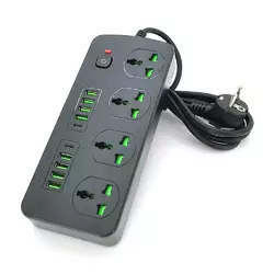 Мережевий фільтр  Т25, 4 розетки + 8 USB + 2 PD, 2 м, перетин 3х0, 75мм, 3000W, Black, Box Мережевий фільтр  Т25, 4 розетки + 8 USB + 2 PD, 2 м, перетин 3х0, 75мм, 3000W, Black, Box