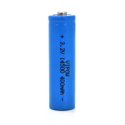 Літій-залізо-фосфатний акумулятор 14500 Lifepo4 Vipow IFR14500 TipTop, 400mAh, 3.2V, Blue Q50/500