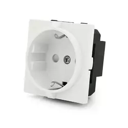 Розетка врізна з заземленням E-08, Input: AC 100-250V 16A, White Розетка врізна з заземленням E-08, Input: AC 100-250V 16A, White