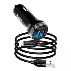 Набір АЗУ 12-24V HOCO Z40 + кабель Lighting, 2xUSB, 2.4A, кабель 1м, Black, Box Набір АЗУ 12-24V HOCO Z40 + кабель Lighting, 2xUSB, 2.4A, кабель 1м, Black, Box