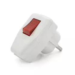 Вилка з вимикачем кутова YT-426A, 16A 250V, A105, White, Вилка з вимикачем кутова YT-426A, 16A 250V, A105, White,