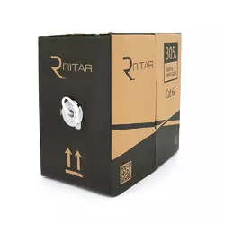 Кабель КВПЕ FTP-cat.6 (4 * 2 * 0.56), Ritar, (CU), для внутр. робіт, 305м, White, Corton BOX, Q2 Кабель КВПЕ FTP-cat.6 (4 * 2 * 0.56), Ritar, (CU), для внутр. робіт, 305м, White, Corton BOX, Q2