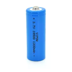 Акумулятор 18500 Li-Ion Vipow ICR18500 TipTop, 1200mAh, 3.7V, Blue Акумулятор 18500 Li-Ion Vipow ICR18500 TipTop, 1200mAh, 3.7V, Blue