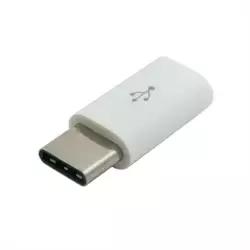 Перехідник microUSB(F) => Type-C(M), White, OEM Перехідник microUSB(F) => Type-C(M), White, OEM