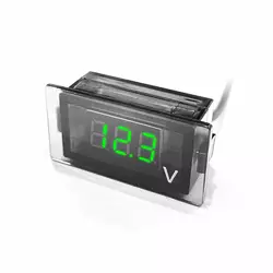 Цифровий вольтметр DY-G, діапазон вимірювань 12-24V, 49x18x26 mm, Green Цифровий вольтметр DY-G, діапазон вимірювань 12-24V, 49x18x26 mm, Green