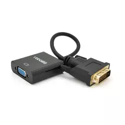 Конвертер VEGGIEG D-V1B DVI (тато) на VGA (мама) 25cm, Black, Пакет Конвертер VEGGIEG D-V1B DVI (тато) на VGA (мама) 25cm, Black, Пакет