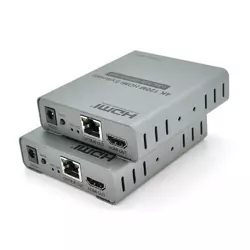 Одноканальний активний подовжувач HDMI сигналу по UTP кабелю з ик управлінням до 120 метрів, cat5e/cat6e 4K/1080P з блоком живлення. Одноканальний активний подовжувач HDMI сигналу по UTP кабелю з ик управлінням до 120 метрів, cat5e/cat6e 4K/1080P з блоком живлення.