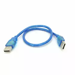 Кабель USB 2.0 RITAR AM/AM, 0.3m, прозорий синій Кабель USB 2.0 RITAR AM/AM, 0.3m, прозорий синій