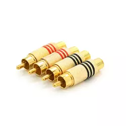 Роз'єм RCA з пружиною (під болт) латунь, 4шт у комплекті, ціна за комплект, 2*Black, 2*Red Роз'єм RCA з пружиною (під болт) латунь, 4шт у комплекті, ціна за комплект, 2*Black, 2*Red