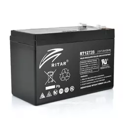 Акумуляторна батарея AGM RITAR RT1272B, Black Case, 12V 7.2Ah ( 151 х 65 х 94  (100) ) Q10 Акумуляторна батарея AGM RITAR RT1272B, Black Case, 12V 7.2Ah ( 151 х 65 х 94  (100) ) Q10