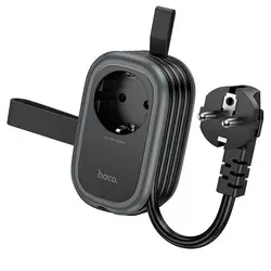Мережевий фільтр HOCO NS6 на 1 розетку + 2 USB + USB-C, 30W, кабель 1.1м, 220В, Black, Box Мережевий фільтр HOCO NS6 на 1 розетку + 2 USB + USB-C, 30W, кабель 1.1м, 220В, Black, Box