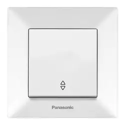 Вимикач Panasonic Arkedia Slim одноклавішний прохідний, білий Вимикач Panasonic Arkedia Slim одноклавішний прохідний, білий