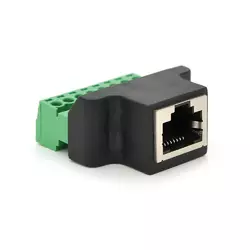 Клемна колодка 8-розрядна + RJ45 8P8С мама, екранована Клемна колодка 8-розрядна + RJ45 8P8С мама, екранована