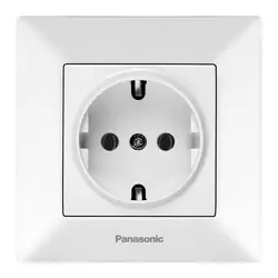 Розетка Panasonic Arkedia Slim із заземленням, біла Розетка Panasonic Arkedia Slim із заземленням, біла