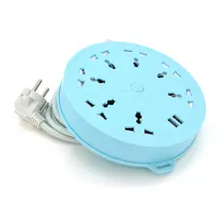 Мережевий фільтр QiaoLian YT-20, 7 Розеток + 2 USB, 2 м, перетин 3х0, 75мм, Blue, Blister Мережевий фільтр QiaoLian YT-20, 7 Розеток + 2 USB, 2 м, перетин 3х0, 75мм, Blue, Blister