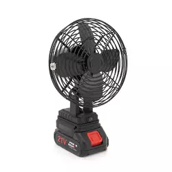 Вентилятор 6", з Li-Ion акумулятором 21V + перехідник, Black, Box 185х185 мм, 1,10 кг Вентилятор 6", з Li-Ion акумулятором 21V + перехідник, Black, Box 185х185 мм, 1,10 кг