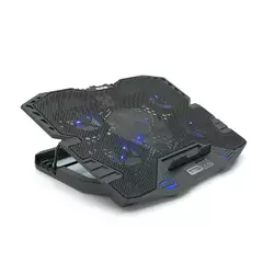 Підставка під ноутбук IceCoorel K5, 10-15", 1*125mm 1400±10% RPM + 4*70mm 2500±10%RPM, корпус пластик+алюміній, 2xUSB2.0, 365x297x30mm, Blue,Box, Q18 Підставка під ноутбук IceCoorel K5, 10-15", 1*125mm 1400±10% RPM + 4*70mm 2500±10%RPM, корпус пластик+алюміній, 2xUSB2.0, 365x297x30mm, Blue,Box, Q18