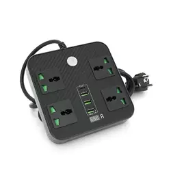 Мережевий фільтр ТВ-Т90, 4 розетки + 3 USB, 2 м, перетин 3х0, 75мм, 3000W, Black, Box Мережевий фільтр ТВ-Т90, 4 розетки + 3 USB, 2 м, перетин 3х0, 75мм, 3000W, Black, Box