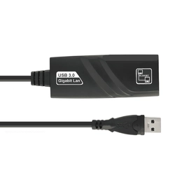 Контролер USB 3.0 to Ethernet - Мережевий адаптер 10/100 / 1000Mbps з проводом, Black, Blister Q100