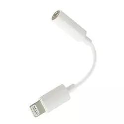 Перехідник Kin Lighting(M) => Jack 3.5mm(F), 5см, White Перехідник Kin Lighting(M) => Jack 3.5mm(F), 5см, White