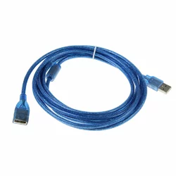 Подовжувач USB 2.0 AM / AF, 1.8m, 1 ферит, прозорий синій Q300