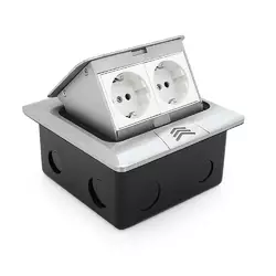 Розетка подвійна напольная висувна із заземленням J28L, Input: AC 100-250V 16A, White Розетка подвійна напольная висувна із заземленням J28L, Input: AC 100-250V 16A, White