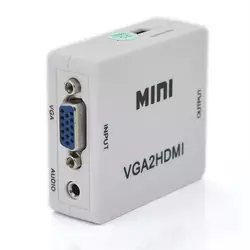 Конвертер Mini, VGA2HDMI, ВИХІД HDMI (мама), на ВХІД VGA (мама) 720P / 1080P, White, BOX Конвертер Mini, VGA2HDMI, ВИХІД HDMI (мама), на ВХІД VGA (мама) 720P / 1080P, White, BOX