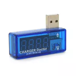 USB тестер Charger Doctor напруги (3-7.5V) та струму (0-2.5A) Blue