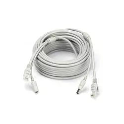 Патчкорд комбінований по кручений парі RJ-45 + DC 10m, сірий, Q60 Патчкорд комбінований по кручений парі RJ-45 + DC 10m, сірий, Q60