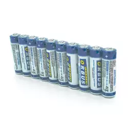 Батарейка сольова Orbus Zinc Carbon 1.5V AA/LR06, 10  штуки shrink