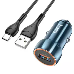Набір АЗУ 12-24V HOCO Z46 + кабель Type-C, 1xUSB, 18W, кабель 1м, Blue, Box Набір АЗУ 12-24V HOCO Z46 + кабель Type-C, 1xUSB, 18W, кабель 1м, Blue, Box