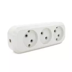 Блок розеток для подовжувача 250V MERLION MBR-3W, 3 гнізда без заземлення Q115 Блок розеток для подовжувача 250V MERLION MBR-3W, 3 гнізда без заземлення Q115