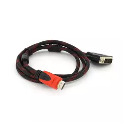 Кабель HDMI (тато) -DVI (тато) 1,5 метра 2 фериту обплетення круглий Пакет, Q150 Кабель HDMI (тато) -DVI (тато) 1,5 метра 2 фериту обплетення круглий Пакет, Q150