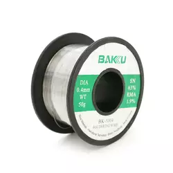 Припій BAKKU BK-5004 0,4mm (Sn 63%, Pb 35.1%, rma1.9%) Припій BAKKU BK-5004 0,4mm (Sn 63%, Pb 35.1%, rma1.9%)