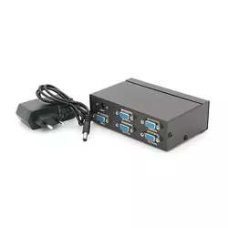 Активний спліттер VGA сигналу KV-FJ2504S 150MHz 4 Port, DC5V/2A Активний спліттер VGA сигналу KV-FJ2504S 150MHz 4 Port, DC5V/2A