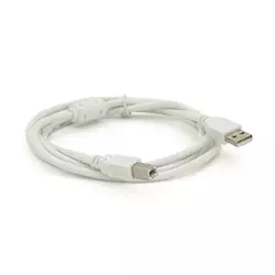 Кабель USB 2.0 AM/BM  1 ferite, пакет, довжина 0,8 м., білий Кабель USB 2.0 AM/BM  1 ferite, пакет, довжина 0,8 м., білий