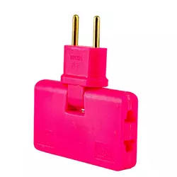 Трійник + перехідник 3 in 1, UK/US-EU, 220В, 10А, поворотний 180 °, Pink Трійник + перехідник 3 in 1, UK/US-EU, 220В, 10А, поворотний 180 °, Pink