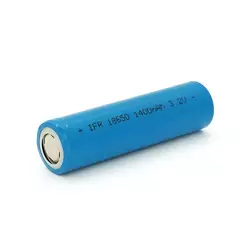 Літій-залізо-фосфатний акумулятор LiFePO4 IFR18650 1400mah, 3.2v, Blue Літій-залізо-фосфатний акумулятор LiFePO4 IFR18650 1400mah, 3.2v, Blue