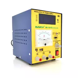 Блок живлення з цифровою індикацією BAKKU BK 1501D (15 вольт 1 ампер, захист від кз) Блок живлення з цифровою індикацією BAKKU BK 1501D (15 вольт 1 ампер, захист від кз)