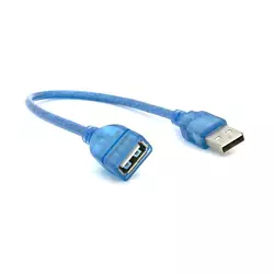 Подовжувач USB 2.0 AM / AF, 0.3m, прозорий синій Q500 Подовжувач USB 2.0 AM / AF, 0.3m, прозорий синій Q500