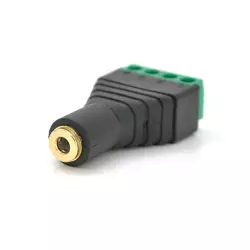 Гніздо для підключення miniJack 3.5" Stereo (4 контакти) з клемами під кабель Q100 Гніздо для підключення miniJack 3.5" Stereo (4 контакти) з клемами під кабель Q100