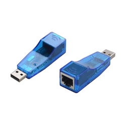 Контролер USB 2.0 to Ethernet - Мережевий адаптер 10 / 100Mbps, Blue, BOX