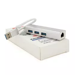 Контролер USB 3.0 до Ethernet VEGGIEG U3-3U-S  - Сетевой адаптер 10 / 100Mbps з проводом RTL-8152B + FE2.2S + 3 порта USB3.0, White, Metal, Blister-Box Контролер USB 3.0 до Ethernet VEGGIEG U3-3U-S  - Сетевой адаптер 10 / 100Mbps з проводом RTL-8152B + FE2.2S + 3 порта USB3.0, White, Metal, Blister-Box
