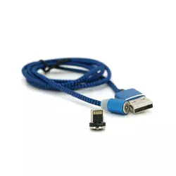 Магнітний кабель Ninja USB 2.0/Lighting, 1m, 2А, індикатор заряду, тканинне обплетення, броньований, знімач, Blue, Blister-Box Магнітний кабель Ninja USB 2.0/Lighting, 1m, 2А, індикатор заряду, тканинне обплетення, броньований, знімач, Blue, Blister-Box