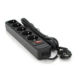 Мережевий подовжувач Maxxter SP5, 220В 10А, 5 розеток, 1.8 м, Black, Q40 Мережевий подовжувач Maxxter SP5, 220В 10А, 5 розеток, 1.8 м, Black, Q40