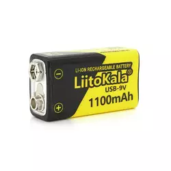 Акумулятор LiitoKala 9V/1100mAh, крона, Type-C вихід, NiMH Rechargeable Battery, 4 штуки в блістері ціна за штуку Акумулятор LiitoKala 9V/1100mAh, крона, Type-C вихід, NiMH Rechargeable Battery, 4 штуки в блістері ціна за штуку