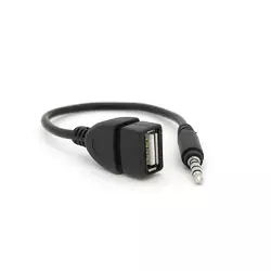 Перехідник USB2.0(F)=> Jack 3.5(M) Stereo, 0,3м, Black, OEM Перехідник USB2.0(F)=> Jack 3.5(M) Stereo, 0,3м, Black, OEM