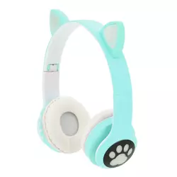 Бездротові навушники Bluetooth Cat Ear VZV-23M Led, Green Бездротові навушники Bluetooth Cat Ear VZV-23M Led, Green
