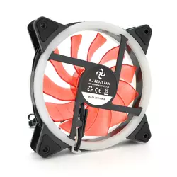 Кулер корпусний 12025 DC sleeve fan 3pin + 4pin - 120*120*25мм, 12V, 1200об/хв, Red, двосторонній Кулер корпусний 12025 DC sleeve fan 3pin + 4pin - 120*120*25мм, 12V, 1200об/хв, Red, двосторонній